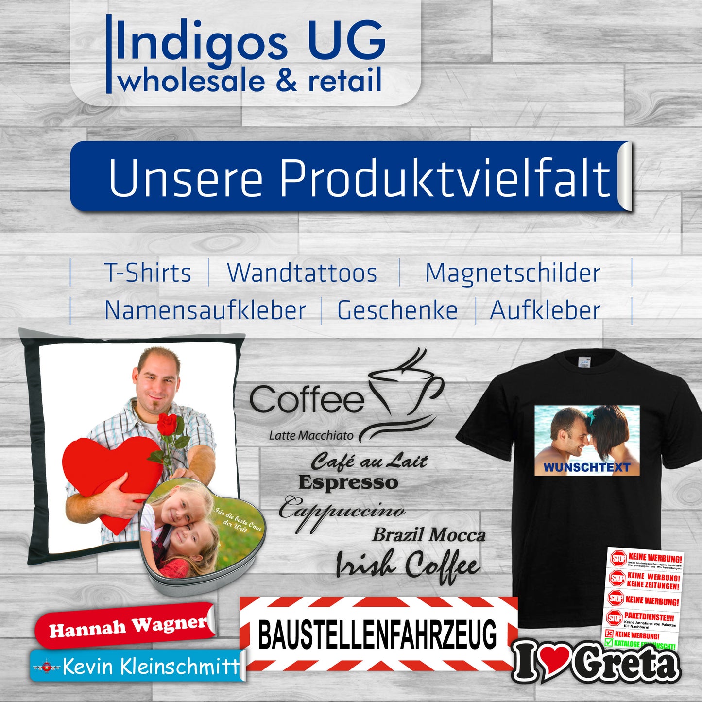 INDIGOS UG - T-Shirt Herren - Brasilien - Hand - Fussball
