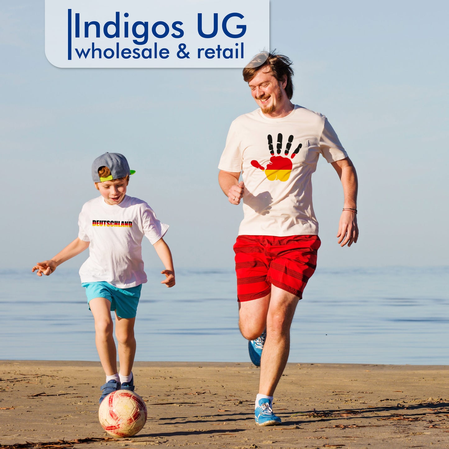 INDIGOS UG - T-Shirt Herren - Katar - Schriftzug - Fussball