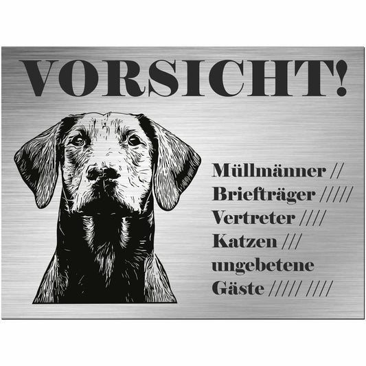 Dobermann - Schild bedruckt - Alu-Dibond Edelstahl Look