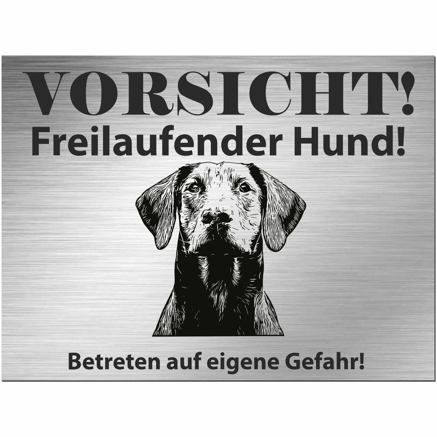 Dobermann - Schild bedruckt - Alu-Dibond Edelstahl Look