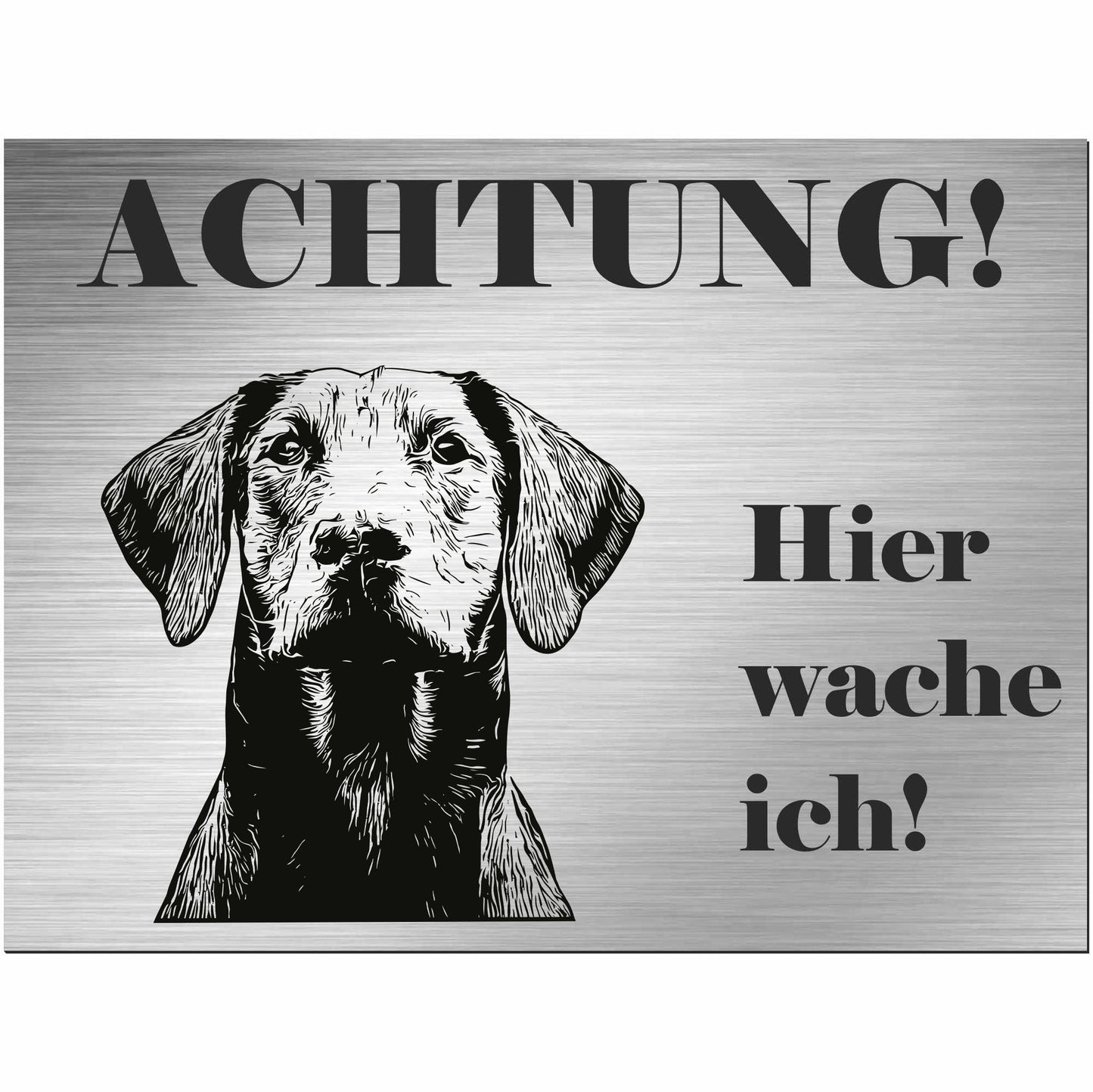 Dobermann - Schild bedruckt - Alu-Dibond Edelstahl Look