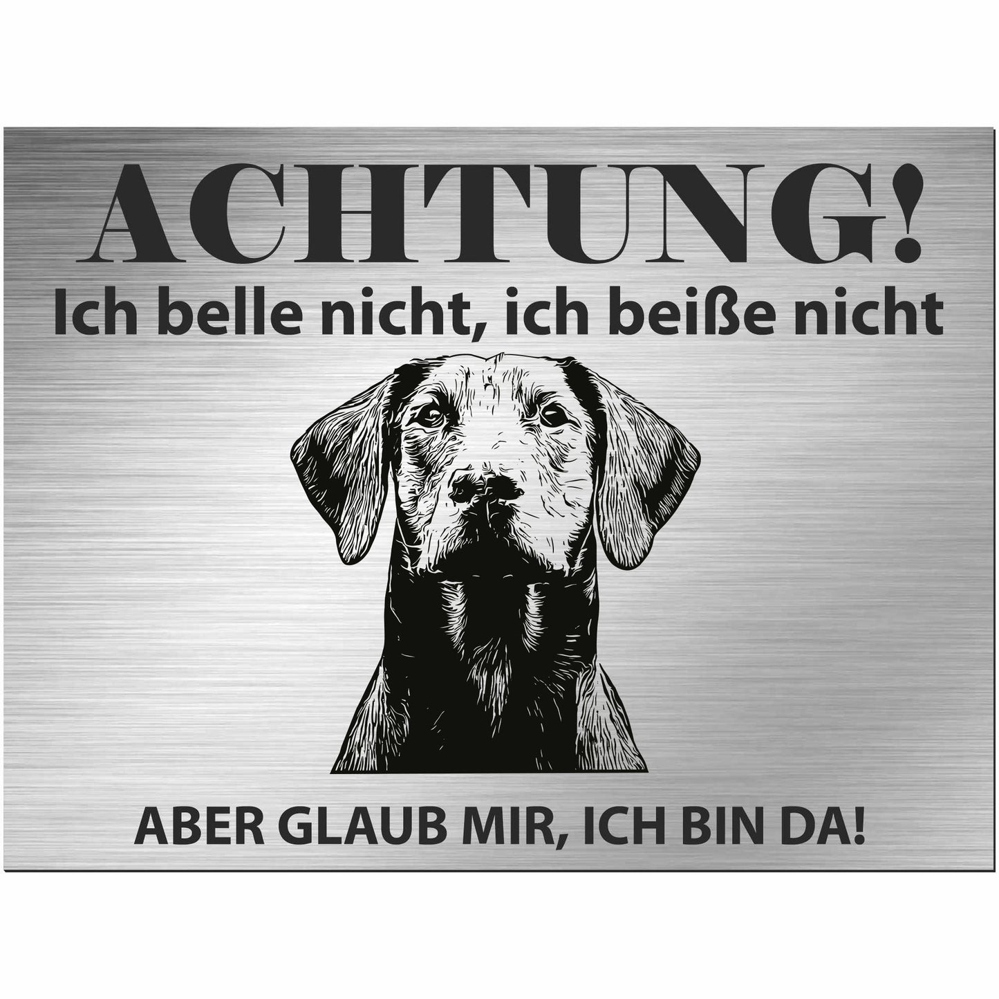 Dobermann - Schild bedruckt - Alu-Dibond Edelstahl Look