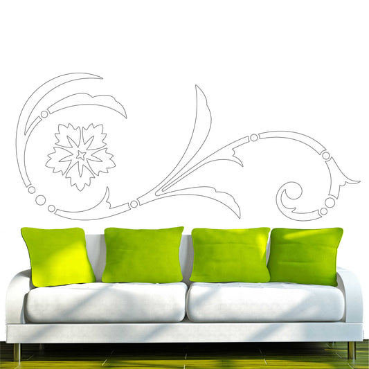 Wandtattoo - e2 wunderschönes Tribal Blätter Blumen Pflanzen