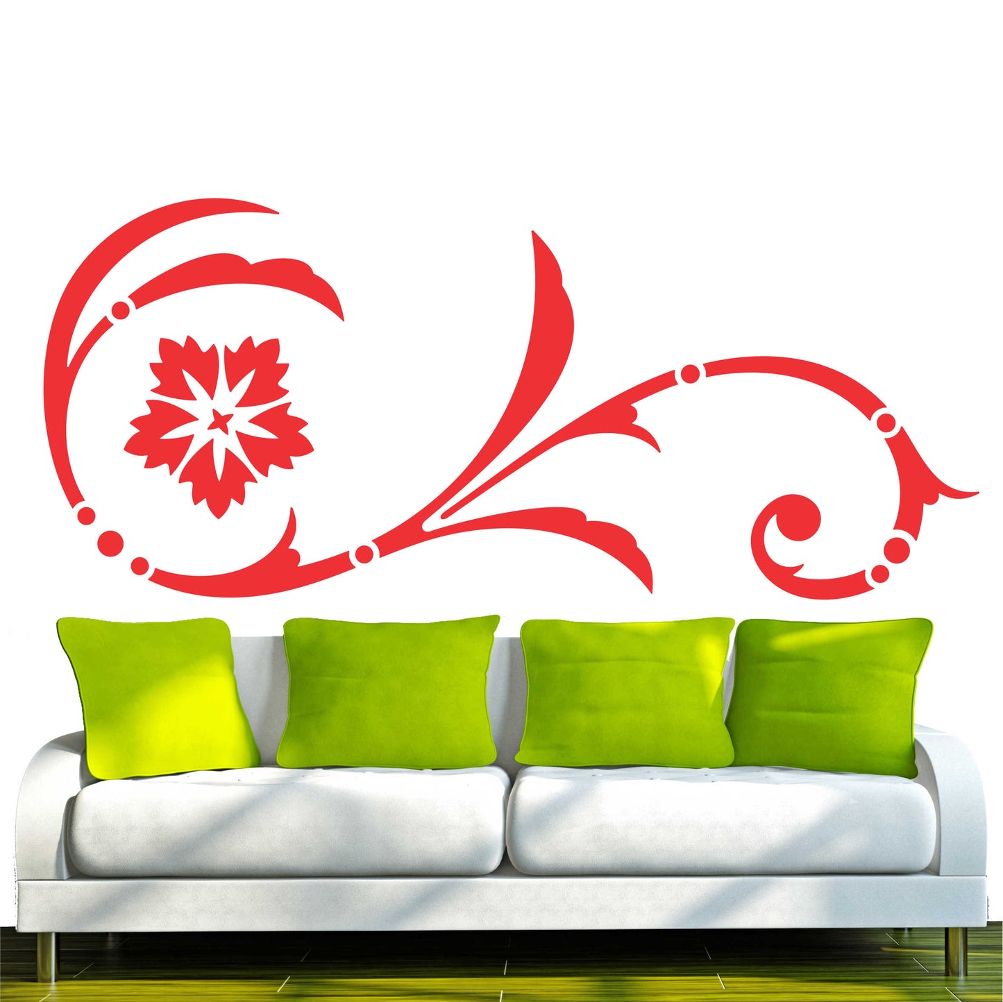 Wandtattoo - e2 wunderschönes Tribal Blätter Blumen Pflanzen
