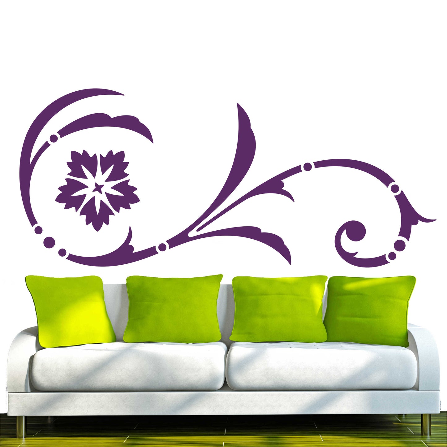 Wandtattoo - e2 wunderschönes Tribal Blätter Blumen Pflanzen