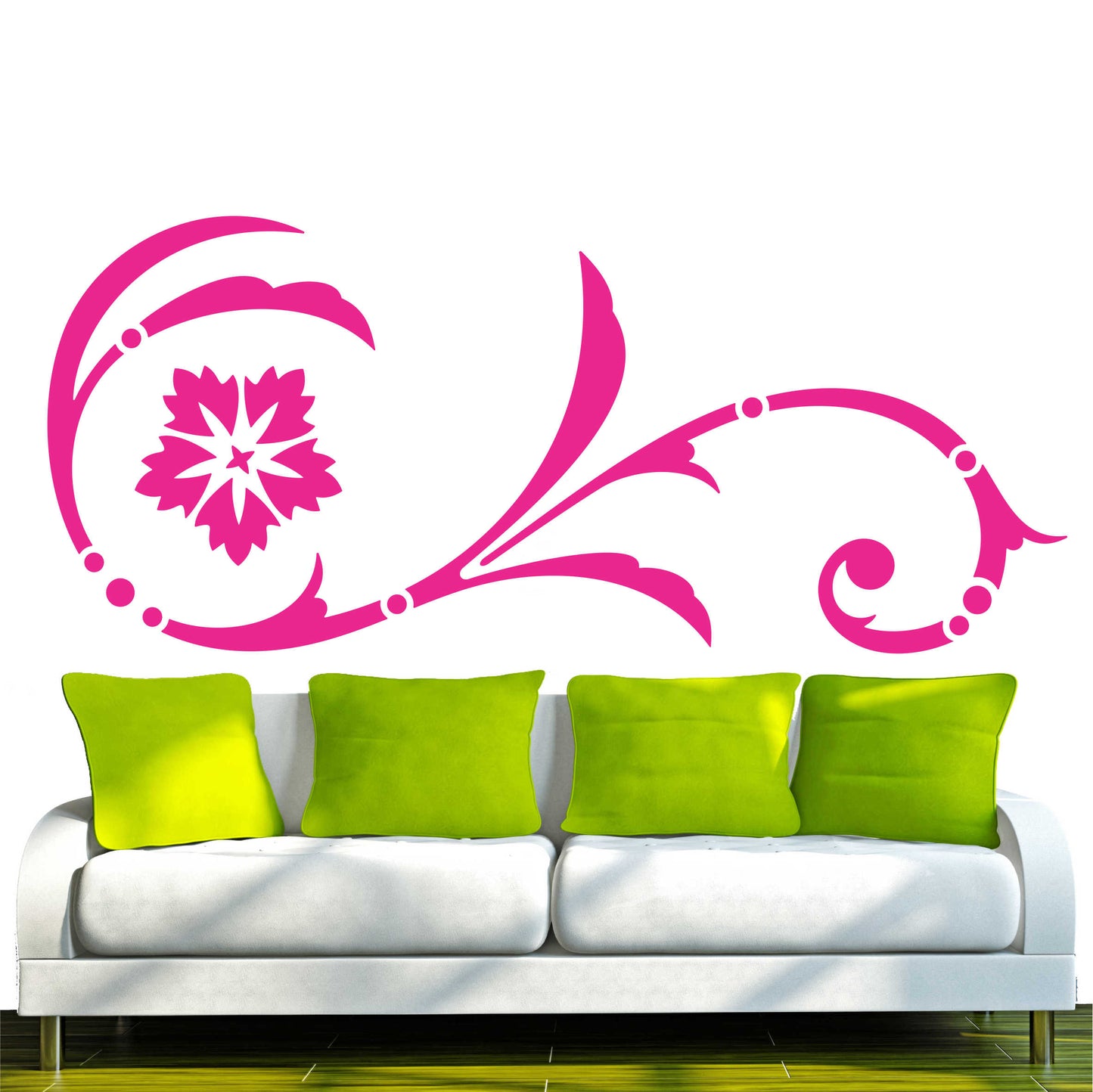 Wandtattoo - e2 wunderschönes Tribal Blätter Blumen Pflanzen