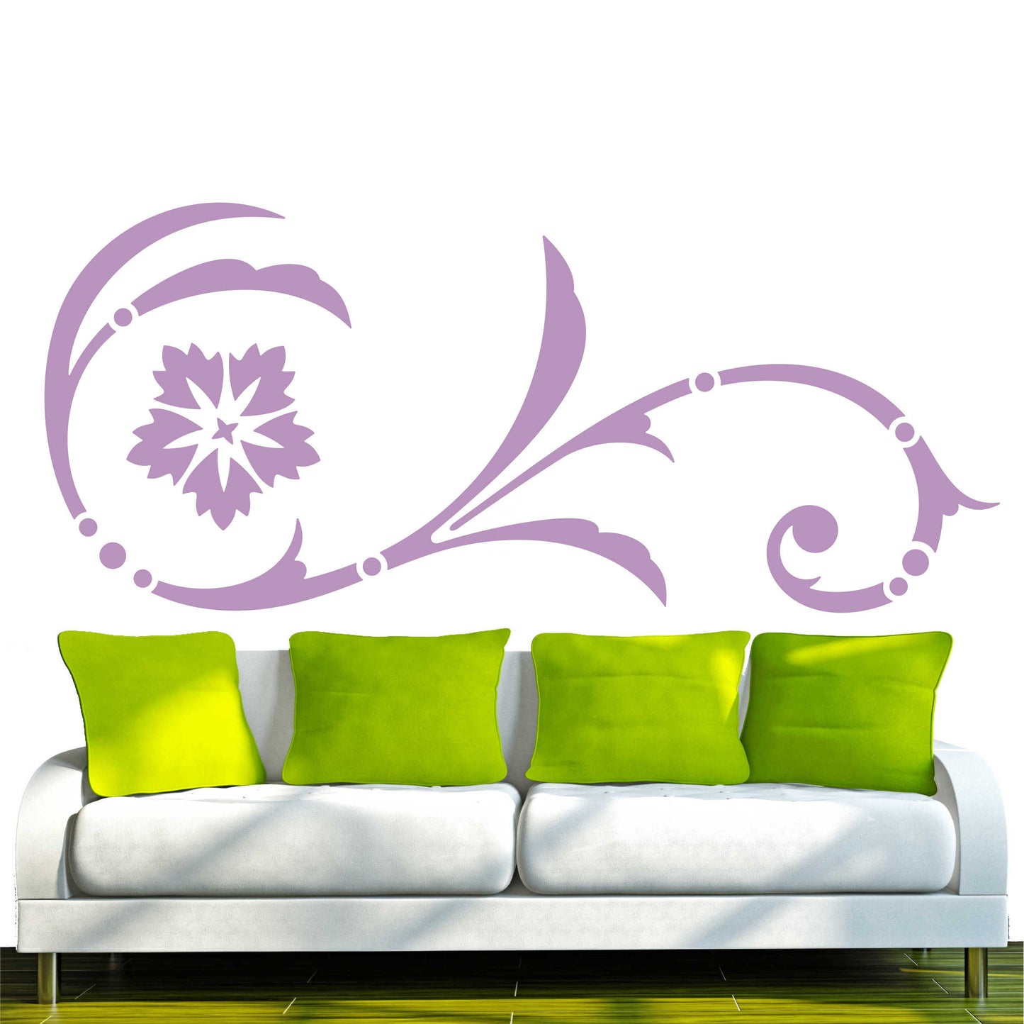 Wandtattoo - e2 wunderschönes Tribal Blätter Blumen Pflanzen