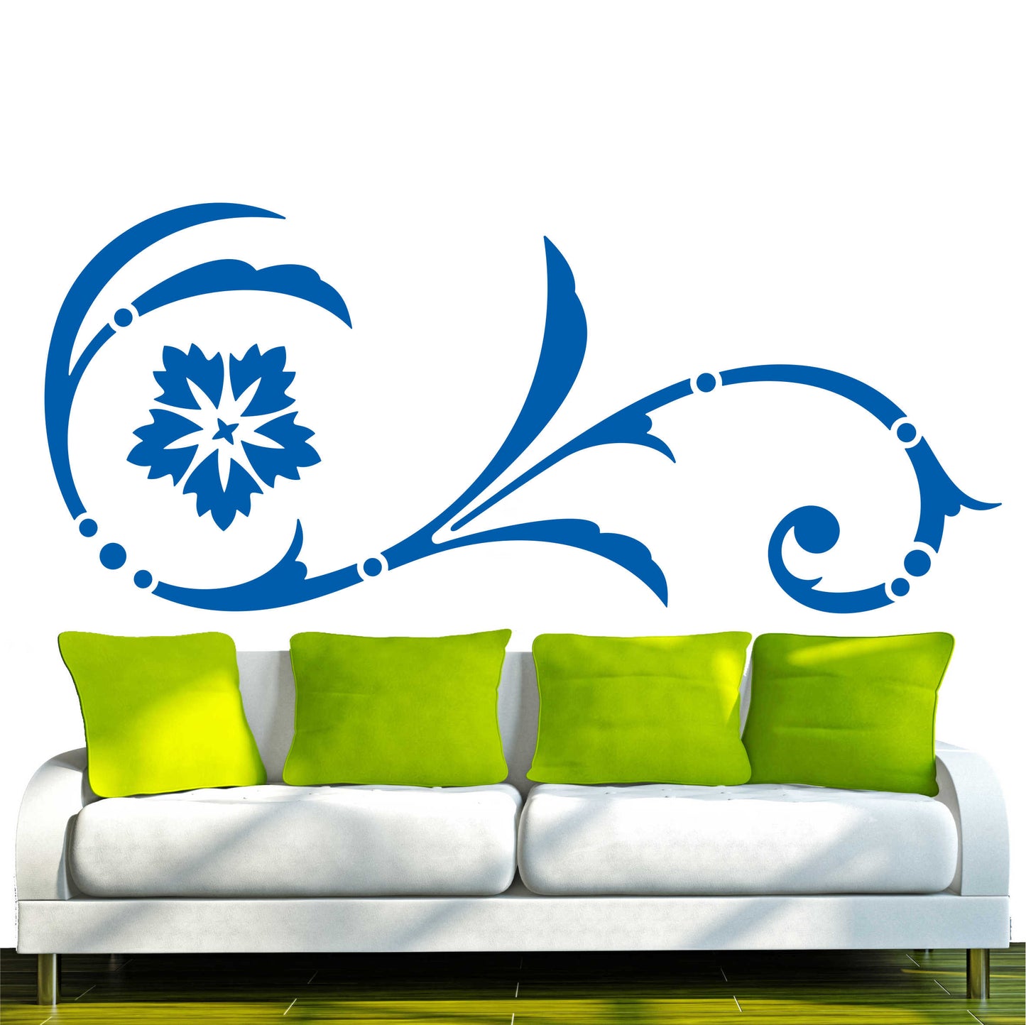 Wandtattoo - e2 wunderschönes Tribal Blätter Blumen Pflanzen