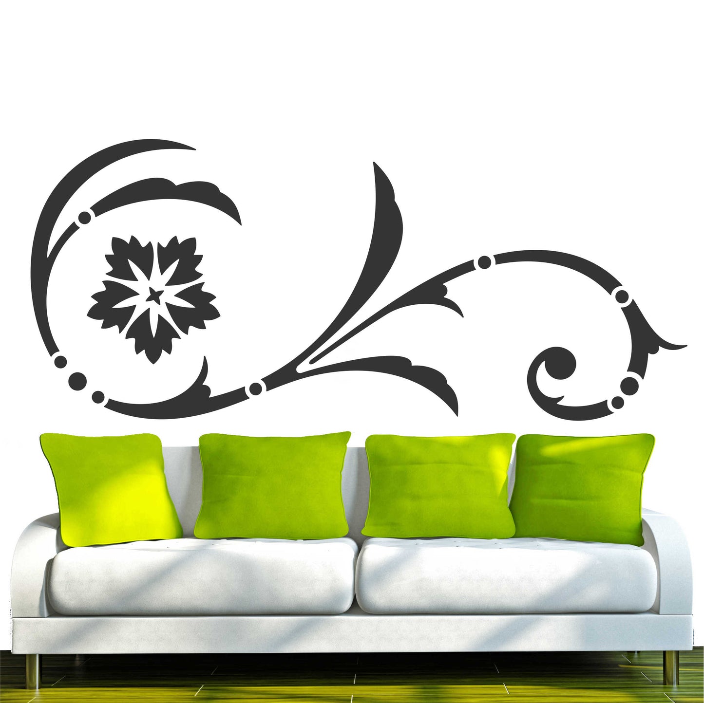 Wandtattoo - e2 wunderschönes Tribal Blätter Blumen Pflanzen