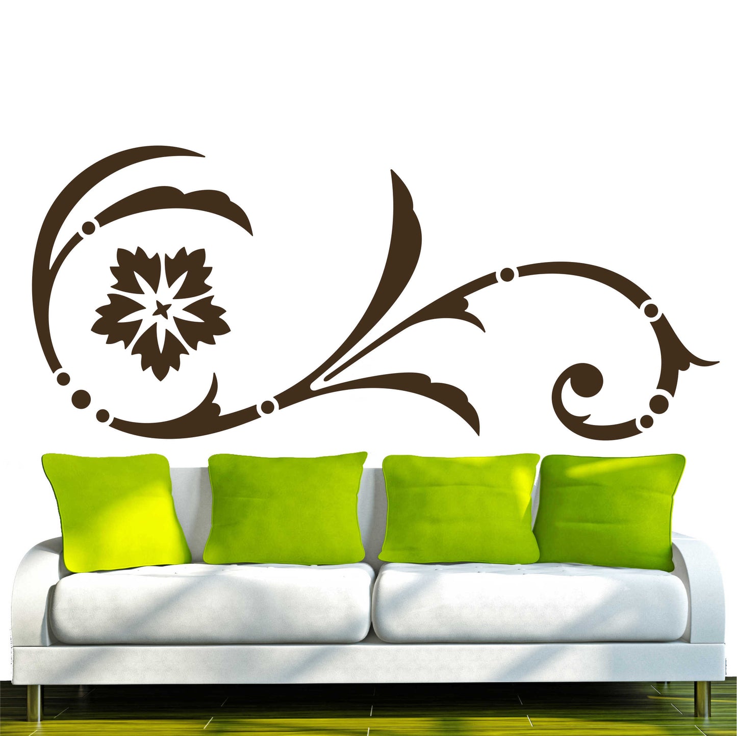 Wandtattoo - e2 wunderschönes Tribal Blätter Blumen Pflanzen