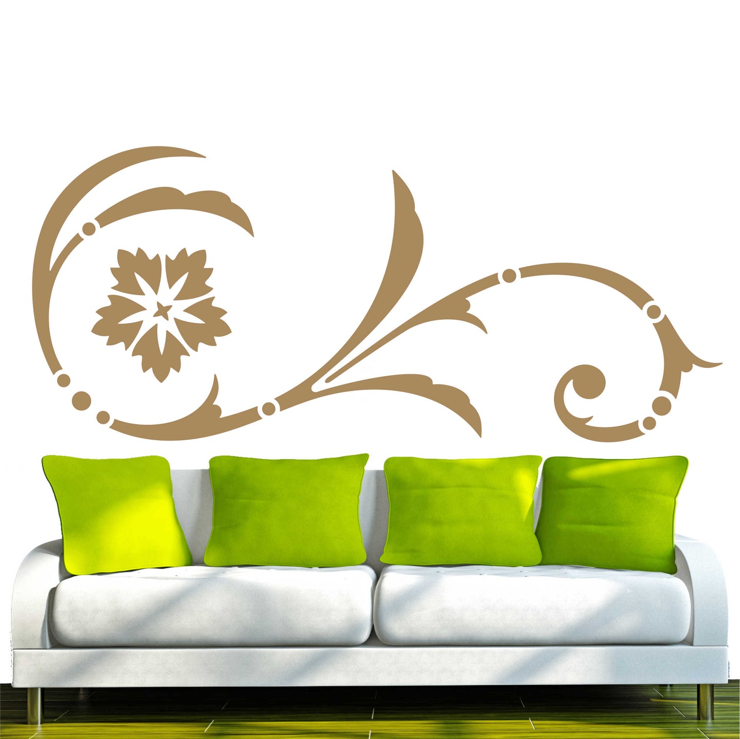 Wandtattoo - e2 wunderschönes Tribal Blätter Blumen Pflanzen