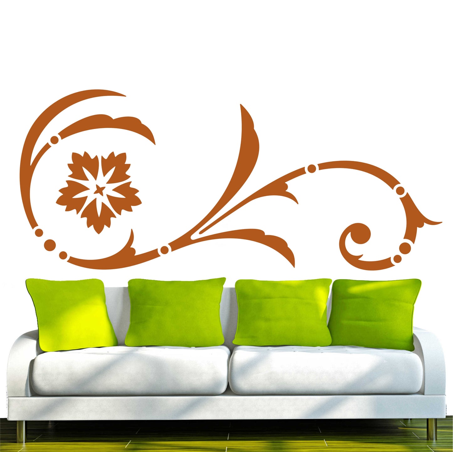 Wandtattoo - e2 wunderschönes Tribal Blätter Blumen Pflanzen