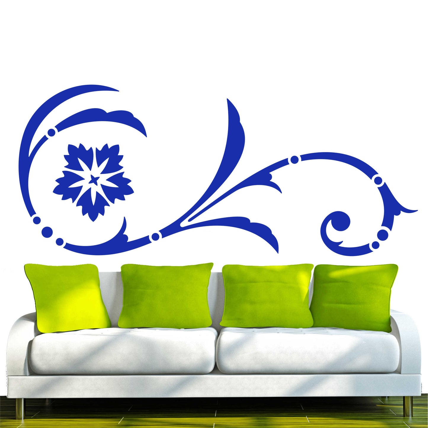 Wandtattoo - e2 wunderschönes Tribal Blätter Blumen Pflanzen
