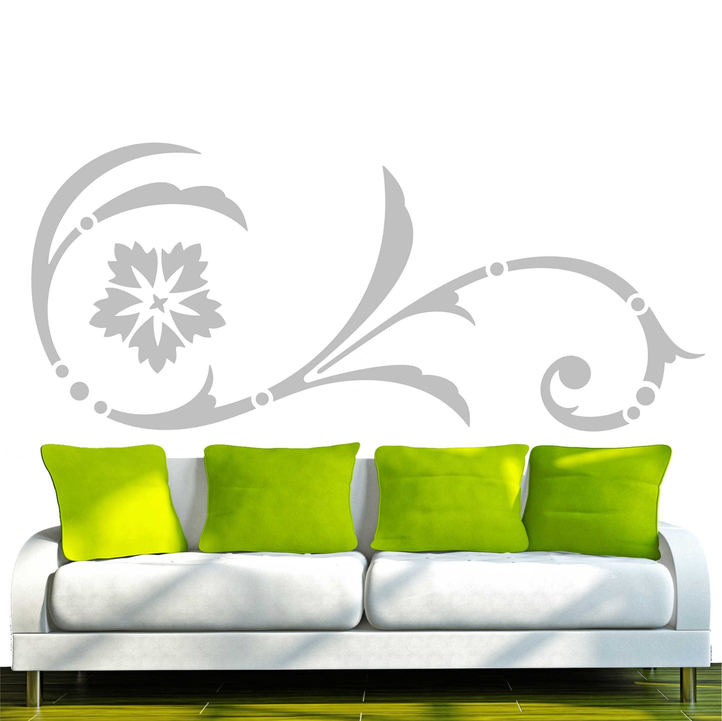 Wandtattoo - e2 wunderschönes Tribal Blätter Blumen Pflanzen