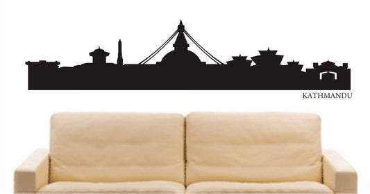 WANDTATTOO e554 Skyline Stadt - Kathmandu (Nepal) Design 1