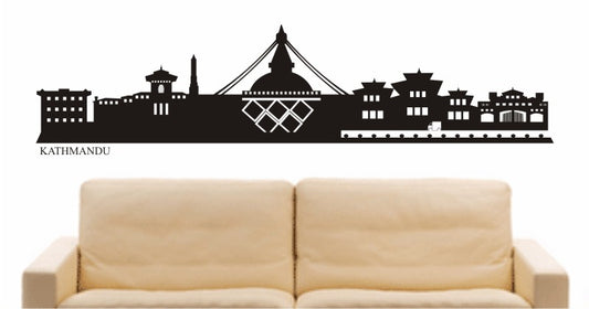 WANDTATTOO e554 Skyline Stadt - Kathmandu (Nepal) Design 2