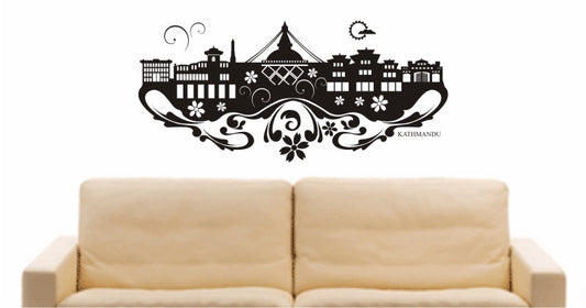 WANDTATTOO e554 Skyline Stadt - Kathmandu (Nepal) Design 3