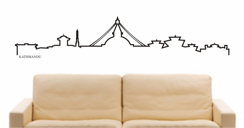 WANDTATTOO e554 Skyline Stadt - Kathmandu (Nepal) Design 4