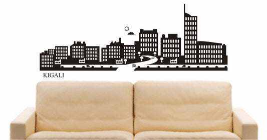 WANDTATTOO e555 Skyline Stadt - Kigali (Ruanda) Design 2