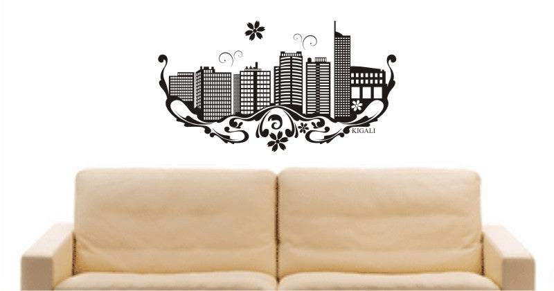 WANDTATTOO e555 Skyline Stadt - Kigali (Ruanda) Design 3