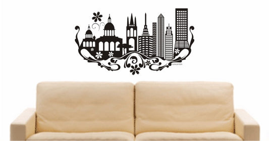 WANDTATTOO e556 Skyline Stadt - Kingston (Australien) Design 3