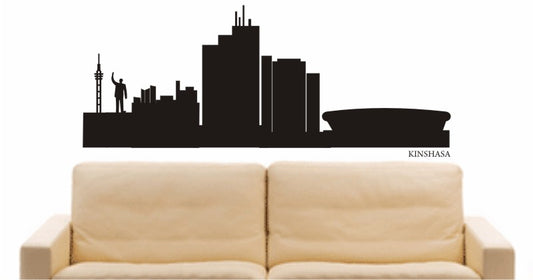 WANDTATTOO e557 Skyline Stadt - Kinshasa (Demokratische Republik Kongo) Design 1