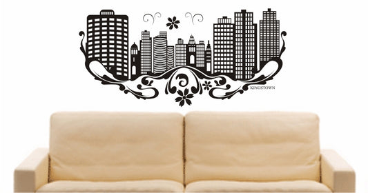 WANDTATTOO e557 Skyline Stadt - Kinshasa (Demokratische Republik Kongo) Design 3