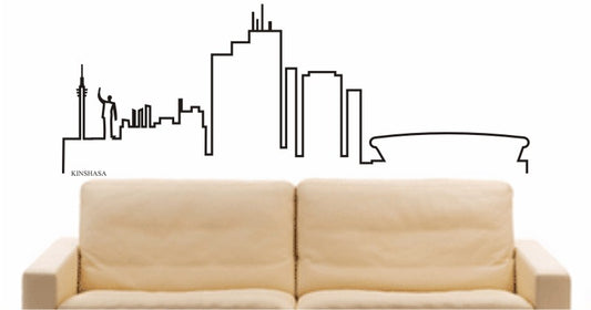 WANDTATTOO e557 Skyline Stadt - Kinshasa (Demokratische Republik Kongo) Design 4