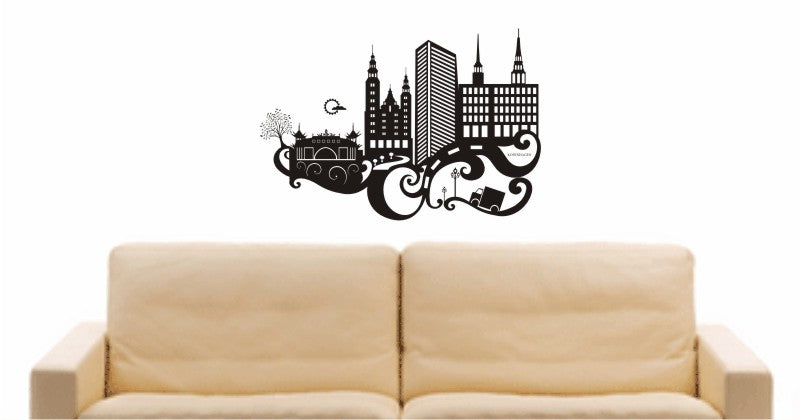 WANDTATTOO e558 Skyline Stadt - Kopenhagen (Dänemark) Design 3