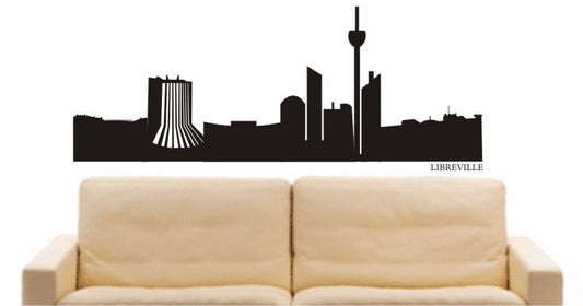 WANDTATTOO e561 Skyline Stadt - Libreville (Gabun) Design 1
