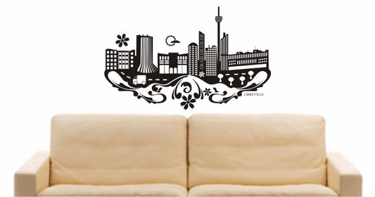WANDTATTOO e561 Skyline Stadt - Libreville (Gabun) Design 3