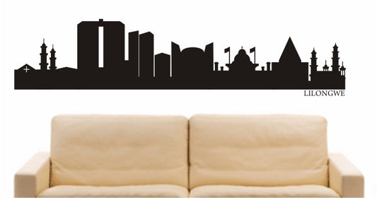 WANDTATTOO e562 Skyline Stadt - Lilongwe (Malawi) Design 1