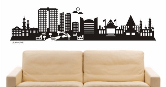 WANDTATTOO e562 Skyline Stadt - Lilongwe (Malawi) Design 2