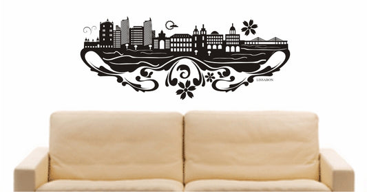 WANDTATTOO e564 Skyline Stadt - Lissabon (Portugals) Design 3