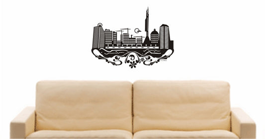 WANDTATTOO e565 Skyline Stadt - Luanda(Angola) Design 3