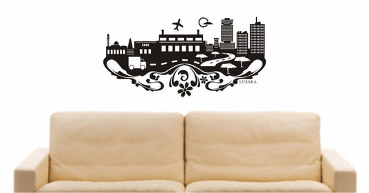 WANDTATTOO e566 Skyline Stadt - Lusaka (Sambia) Design 3
