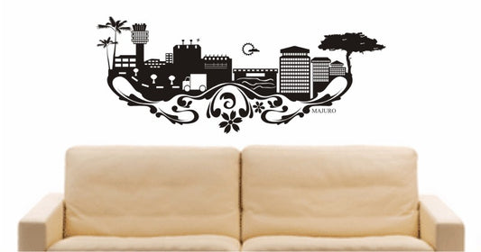 WANDTATTOO e568 Skyline Stadt - Majuro (Marshallinseln) Design 3