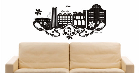 WANDTATTOO e569 Skyline Stadt - Malabo (Äquatorialguinea) Design 3