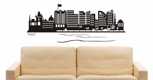 WANDTATTOO e570 Skyline Stadt - Malé (Malediven) Design 2