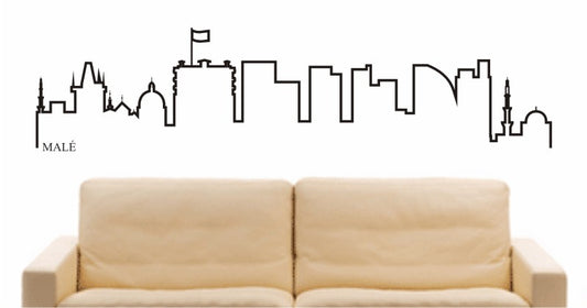 WANDTATTOO e570 Skyline Stadt - Malé (Malediven) Design 4