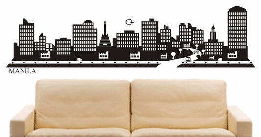 WANDTATTOO e572 Skyline Stadt - Manila (Philippinen) Design 2