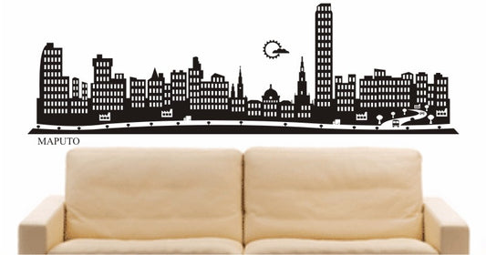 WANDTATTOO e573 Skyline Stadt - Maputo (Mosambik) Design 2