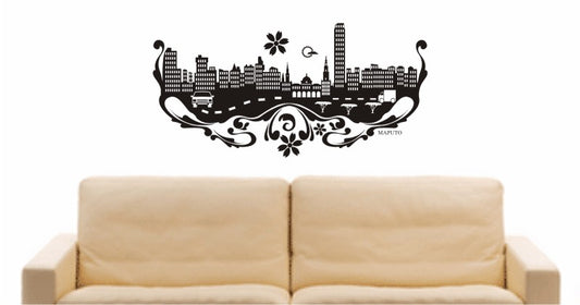WANDTATTOO e573 Skyline Stadt - Maputo (Mosambik) Design 3