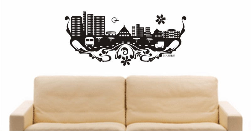 WANDTATTOO e574 Skyline Stadt - Maseru (Lesotho) Design 3