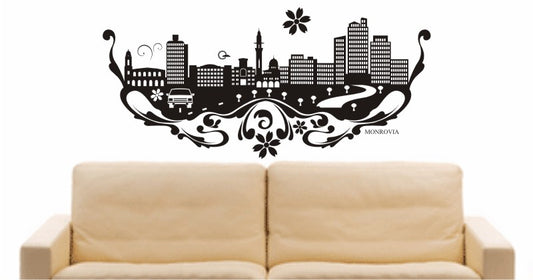 WANDTATTOO e579 Skyline Stadt - Monrovia (Liberia) Design 3