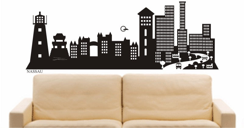 WANDTATTOO e583 Skyline Stadt - Nassau Design 2