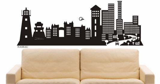 WANDTATTOO e583 Skyline Stadt - Nassau Design 2