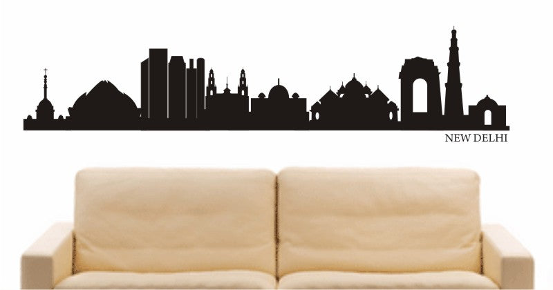 WANDTATTOO e584 Skyline Stadt - Neu-Delhi (Indien) Design 1
