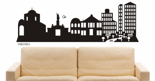 WANDTATTOO e586 Skyline Stadt - Nikosia (Republik Zypern) Design 2