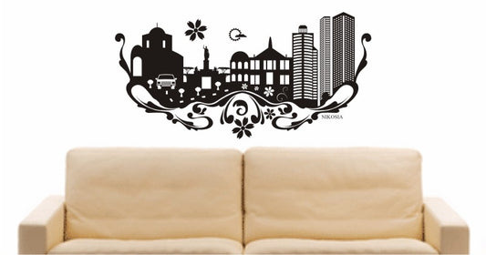 WANDTATTOO e586 Skyline Stadt - Nikosia (Republik Zypern) Design 3